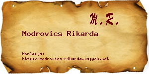 Modrovics Rikarda névjegykártya